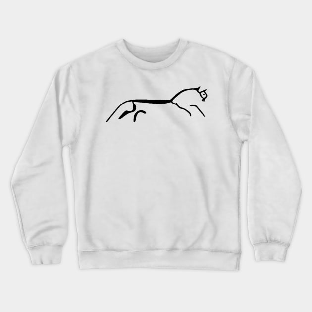 Uffington Horse: Bronze Age Art (black) Crewneck Sweatshirt by Artimaeus